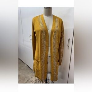 Mustard Open-Front Cardigan Sweater New Size Small